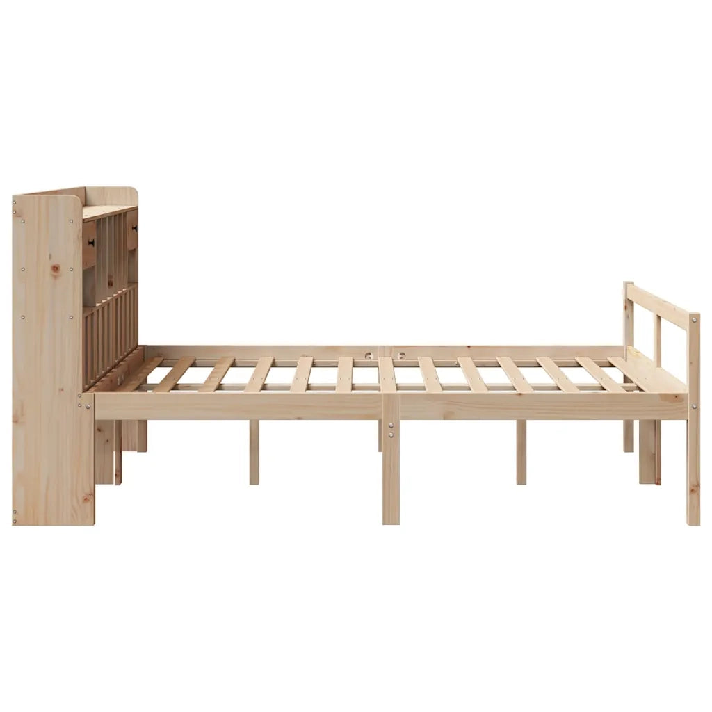 Letto Libreria senza Materasso 140x190 cm in Legno di Pino