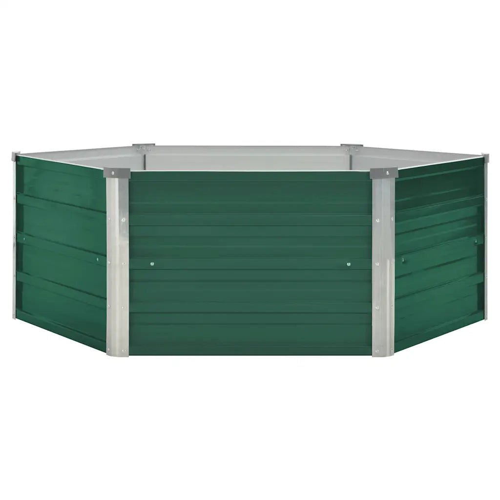 Letto di Coltura Rialzato 129x129x45 cm Acciaio Zincato Verde 47015