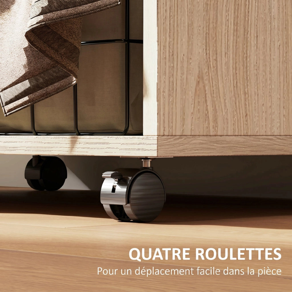 Armadio guardaroba con appendiabiti e ripiani ¨C Xylo ¨C 60x40x128 cm effetto legno naturale