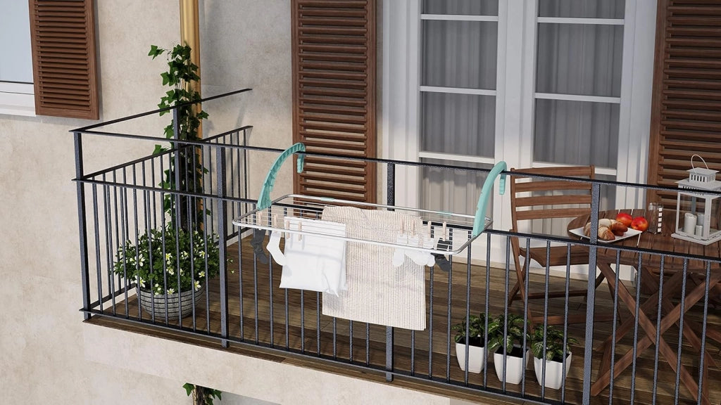 Stendino Stendibiancheria da balcone in Acciaio inox 10 metri di filo, COLOMBO