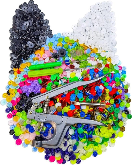 460 Set di Bottone Plastico con Tang a Snappo, Kit di Bottone Plastico 24-colore per cucire, abbigliamento, ricamo, pannolino, fascette
