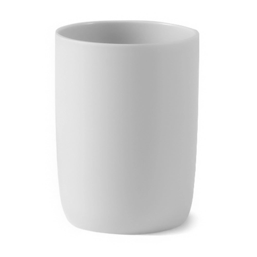 Set accessori bagno 3 pz con dispenser portaspazzolino e vassoio bianco - Taki