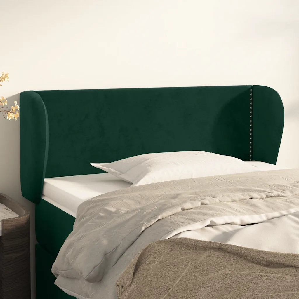 Testiera ad Orecchio Verde Scuro 103x23x78/88 cm in Velluto 3117049