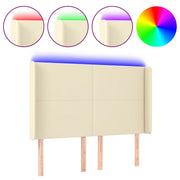 Testiera | Testata a LED Crema 147x16x118/128 cm in Similpelle