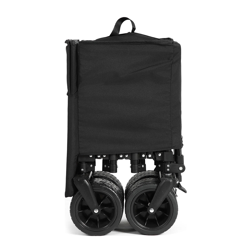 Carrello da spiaggia e giardino pieghevole - Xylo - 300 l 100 kg ruote fuoristrada portabicchieri - Nero