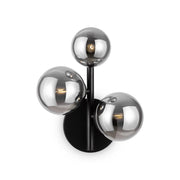 Applique nera Dallas Maytoni 3 luci sfere vetro fumé