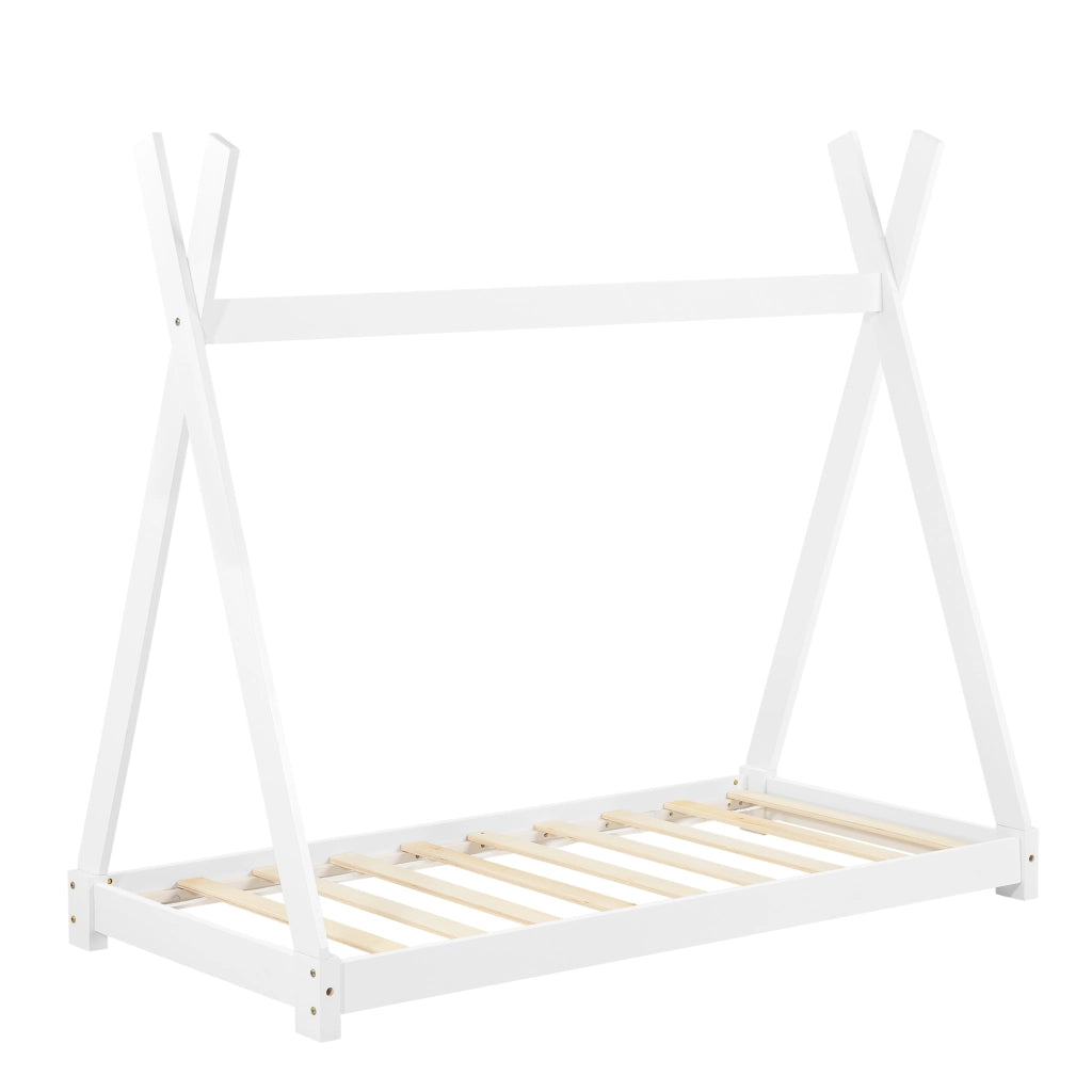 Letto per Cameretta Onejda a Forma di Capanna 80 x 160 cm Bianco [en.casa]