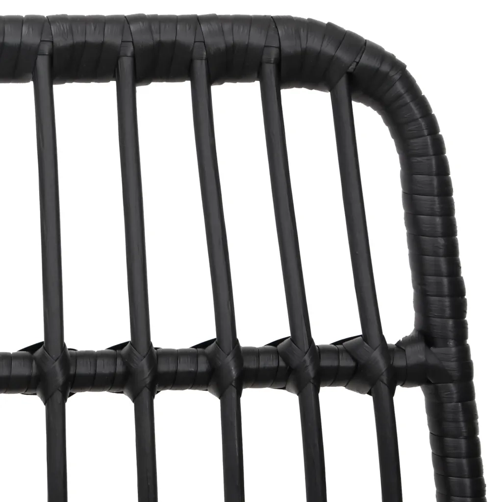 Sedie da Giardino 2 pz | Sedie da Esterno Nere 48x62x84 cm Rattan PE
