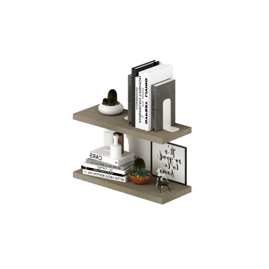 Coppia mensole a muro colore Argilla H2,2x60x23cm