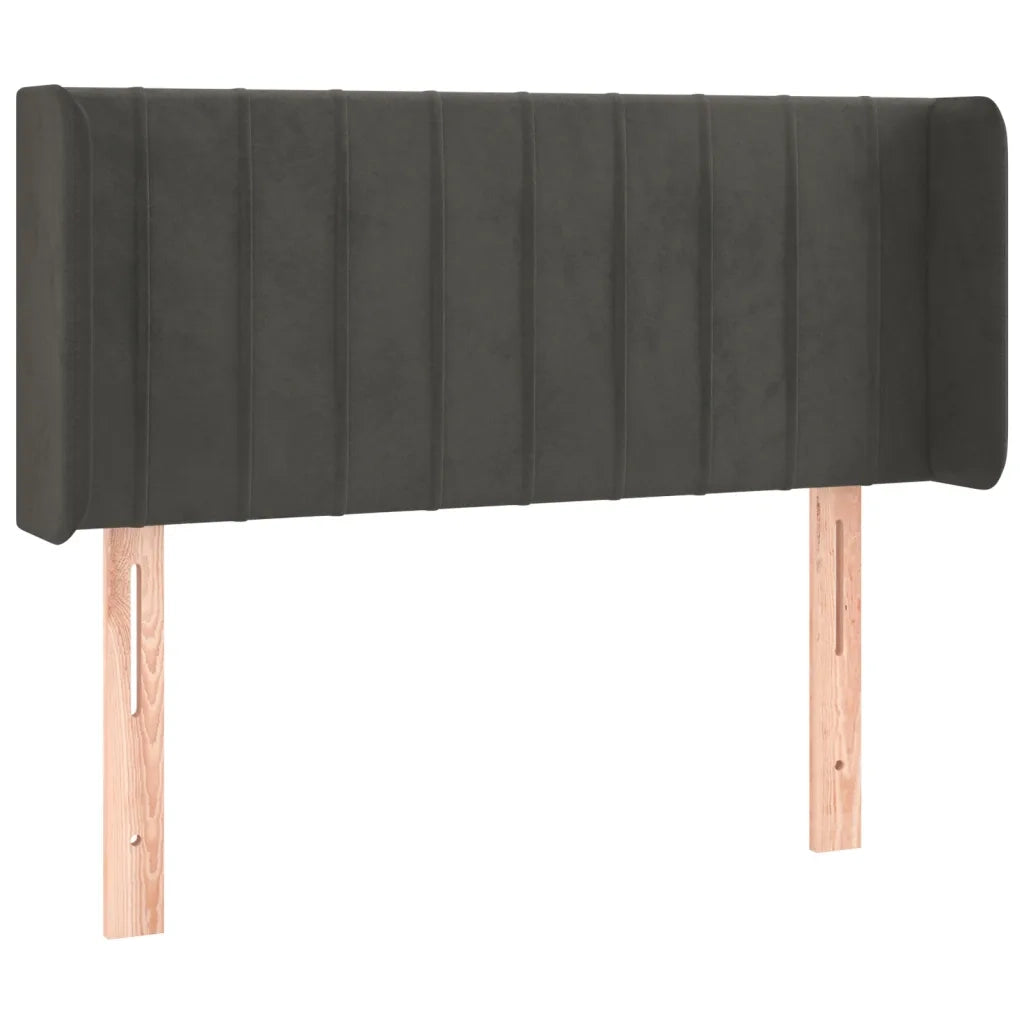 Testiera ad Orecchio Grigio Scuro 83x16x78/88 cm in Velluto 3119037