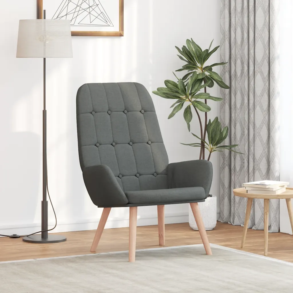 Sedia Relax Grigio Scuro in Tessuto 4102644