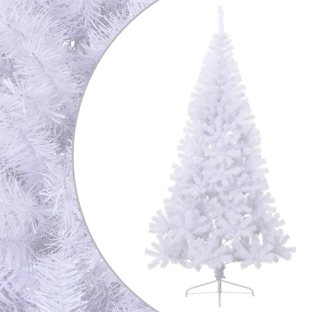 Albero di Natale Artificiale Metà con Supporto Bianco 210cm PVC 328420