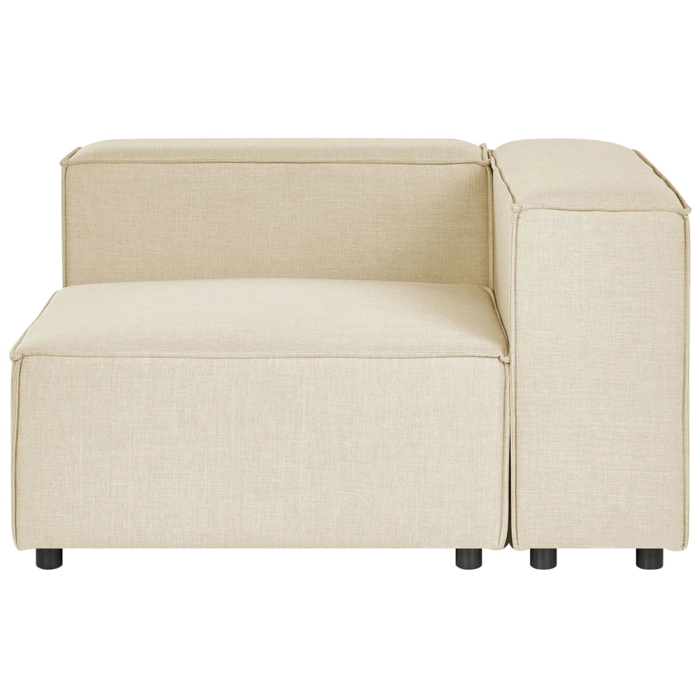 Divano modulare a destra Divano angolare componibile a 3 posti in lino beige con gambe nere Soggiorno moderno