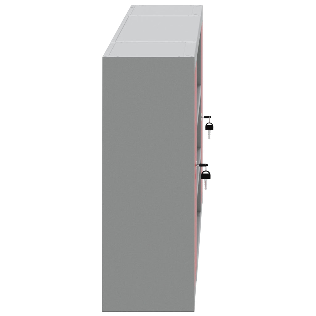 Armadio da Tool a Muro con Pegboard Rosso 150x20x55 cm in Acciaio