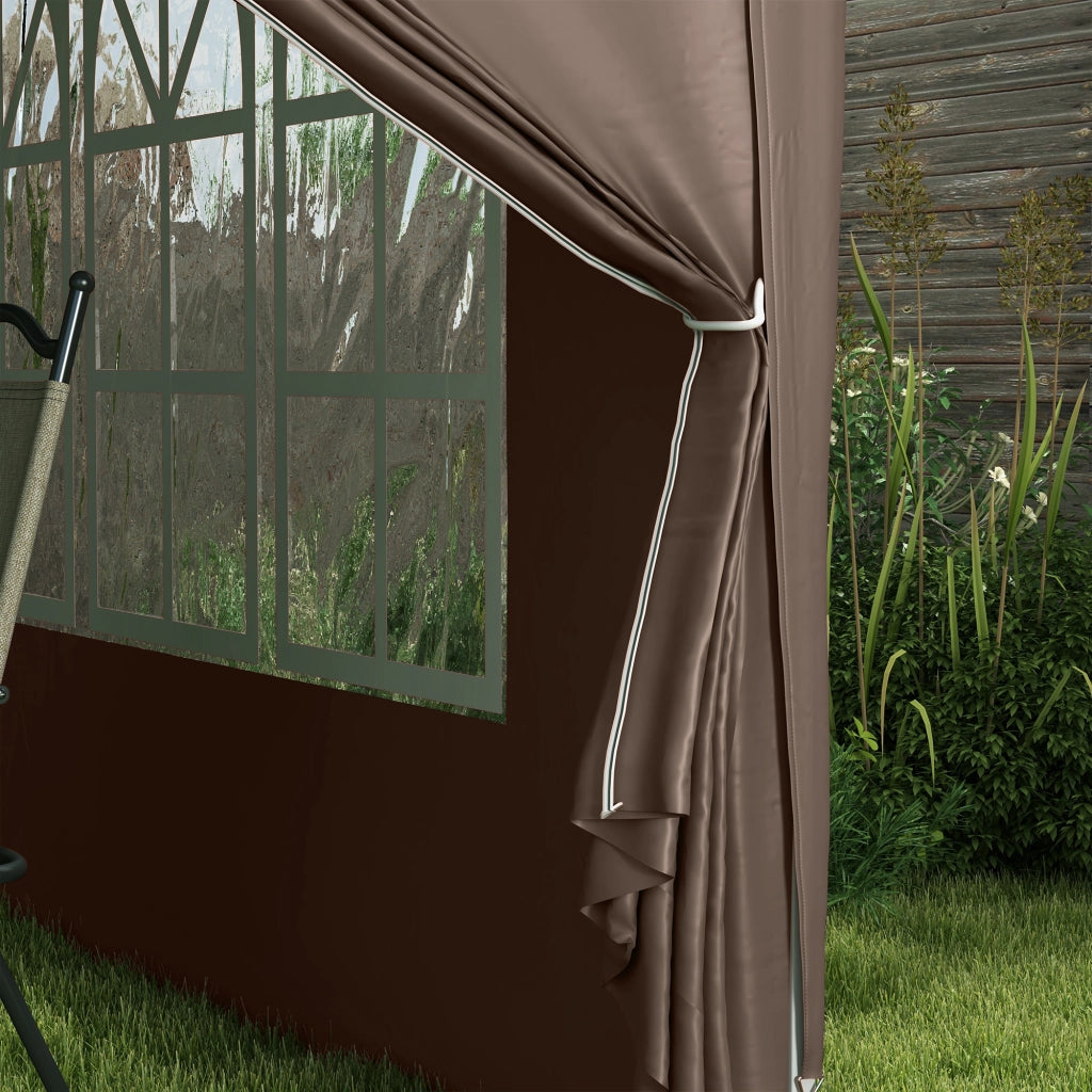 Gazebo di circa 3x3m gazebo pieghevole Stable Winterproof Pop-up idrorepellente protezione UV 50+ tenda da giardino pieghevole con 4 pannelli laterali borsa gazebo da giardino per campeggio caffè