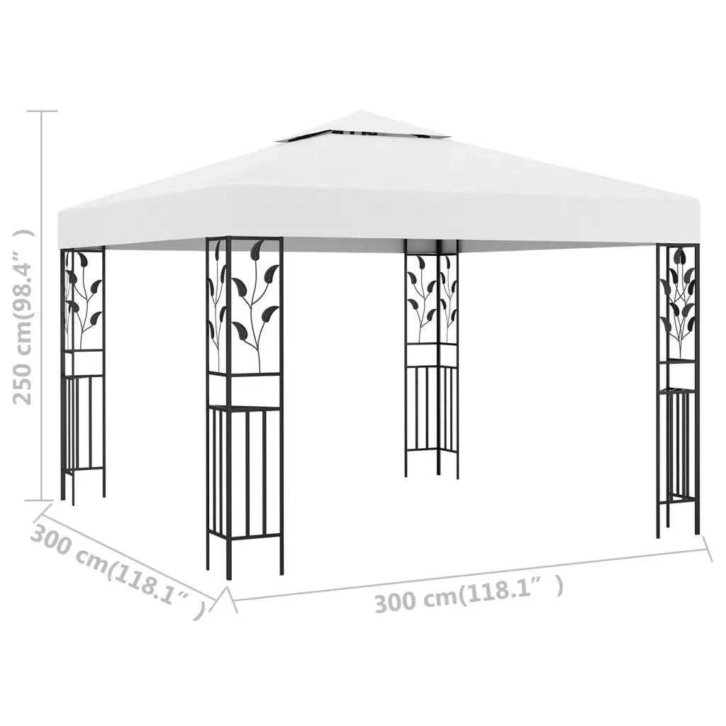 Gazebo | Pergolato 3x3 m Bianco 180 g/m2