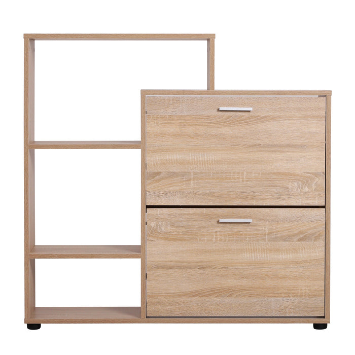 Scarpiera Salvaspazio 20 Paia da Ingresso in Legno Libreria 101.5x25.5x98 cm