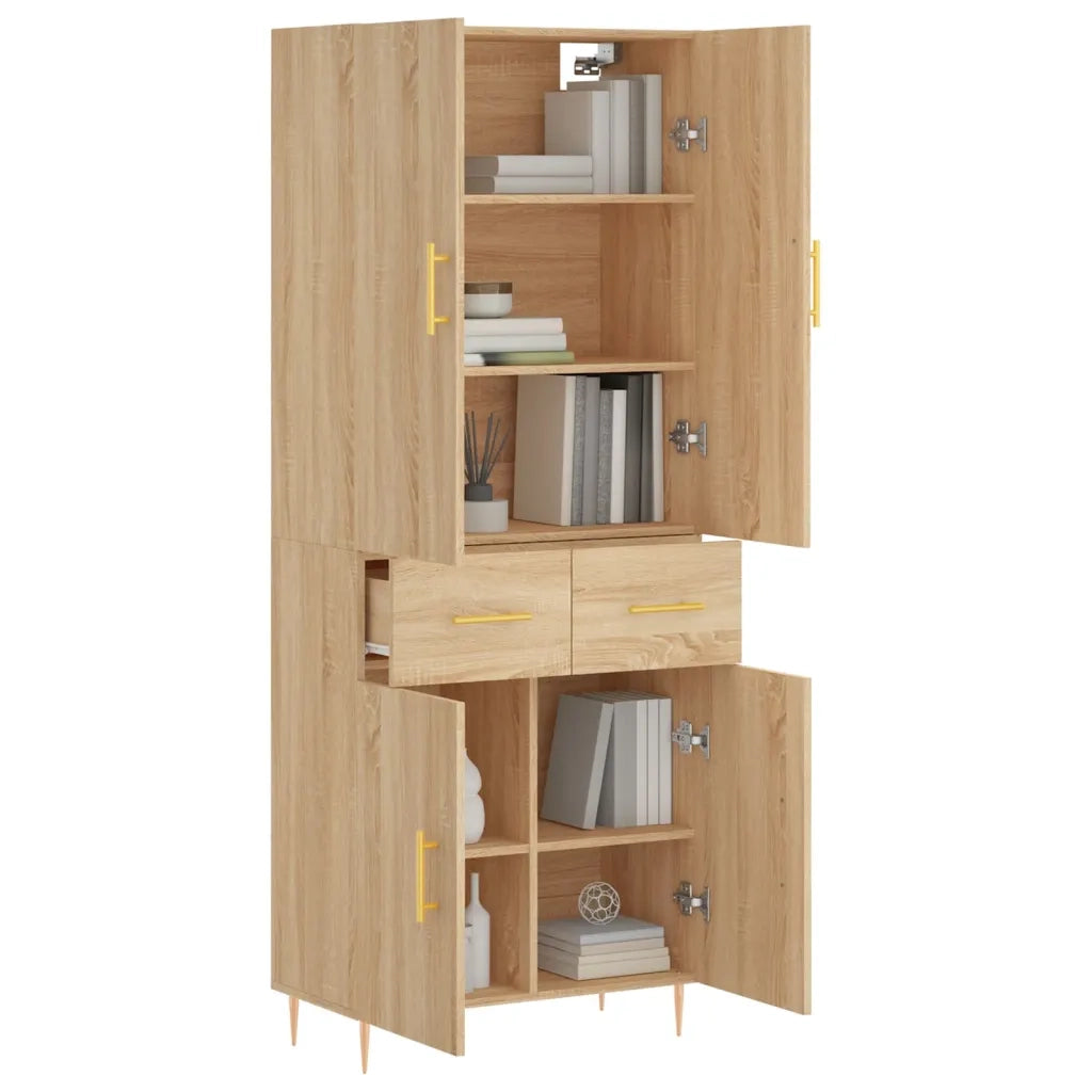 Credenza | Madia | Buffet da pranzo | Armadio da pranzo Rovere Sonoma 69,5x34x180 cm in Legno Multistrato