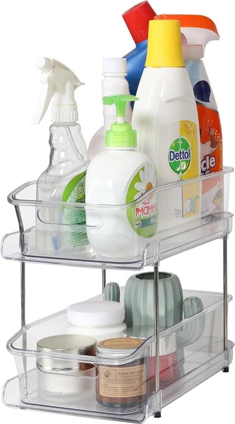 Organizzatore multifunzionale per gabinetto da bagno con cassetti sotto lavabo e spazio per trucco (1 pezzo)