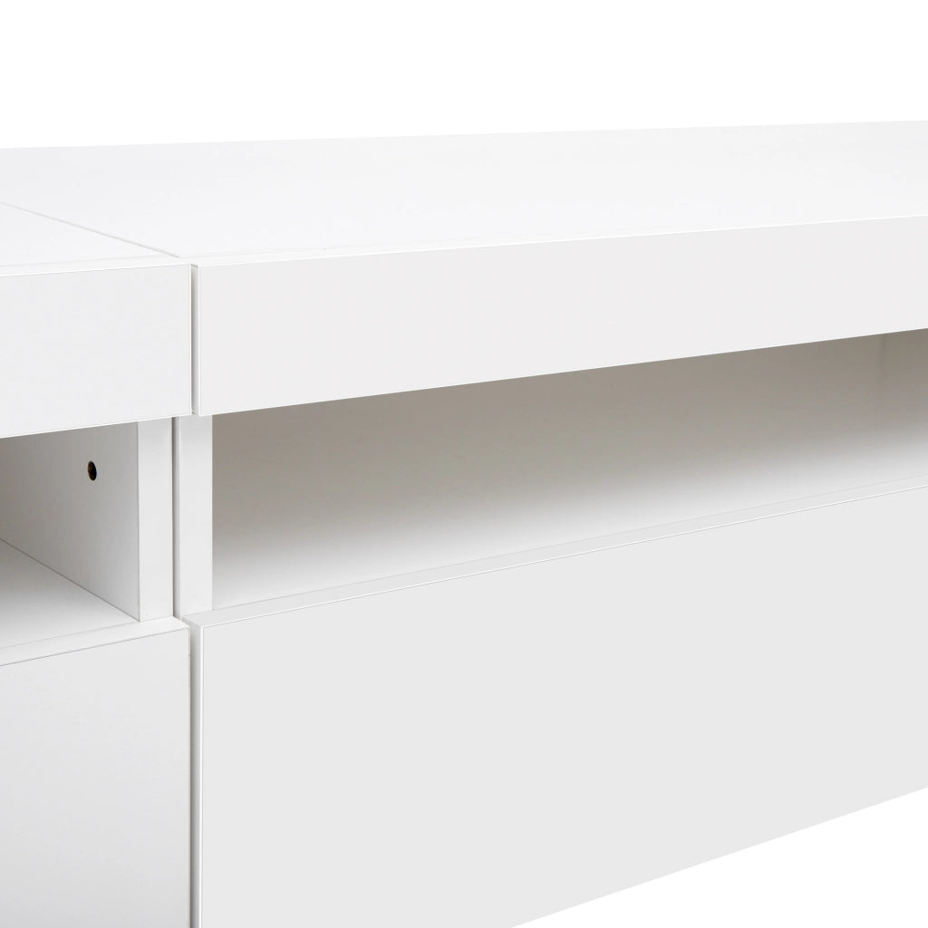 Mobile porta TV moderno con LED variabile in MDF bianco per soggiorno e sala da pranzo 240 × 35,5 × 38,5 cm