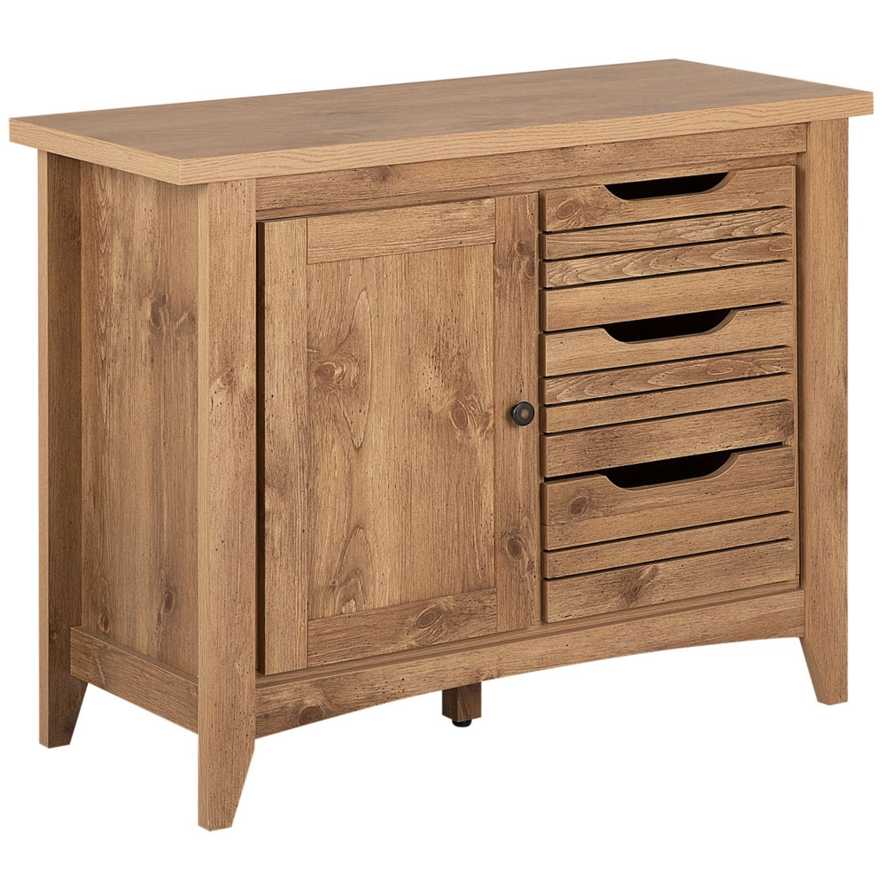 Madia credenza Effetto Legno Chiaro 80 x 99 x43 cm 1 Cassettiera con 3 Cassetti
