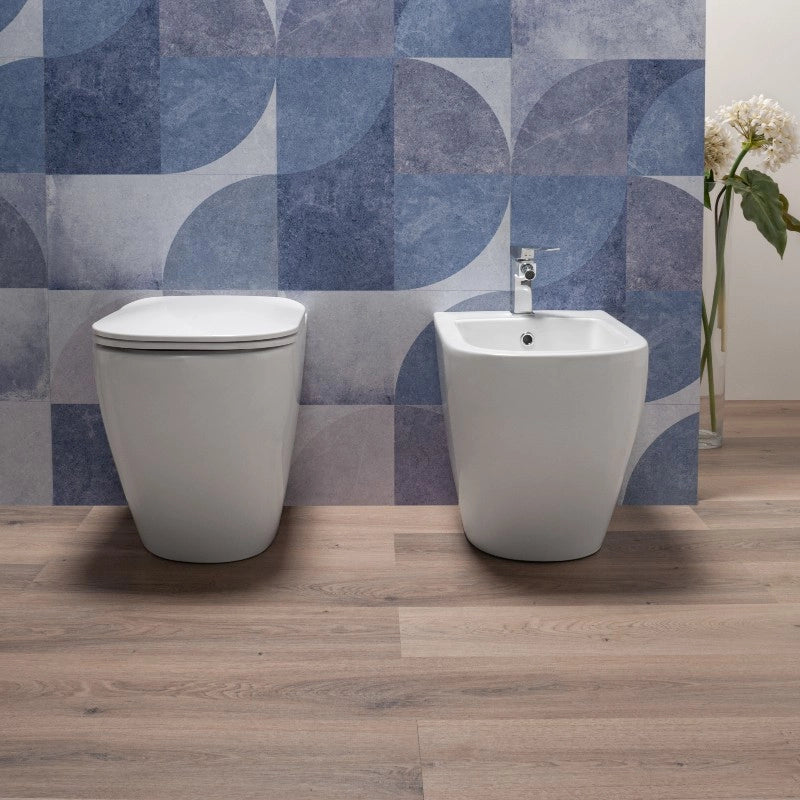 Sanitari Filo Muro Wc Rimless con Sedile Soft Close e Bidet| Ker