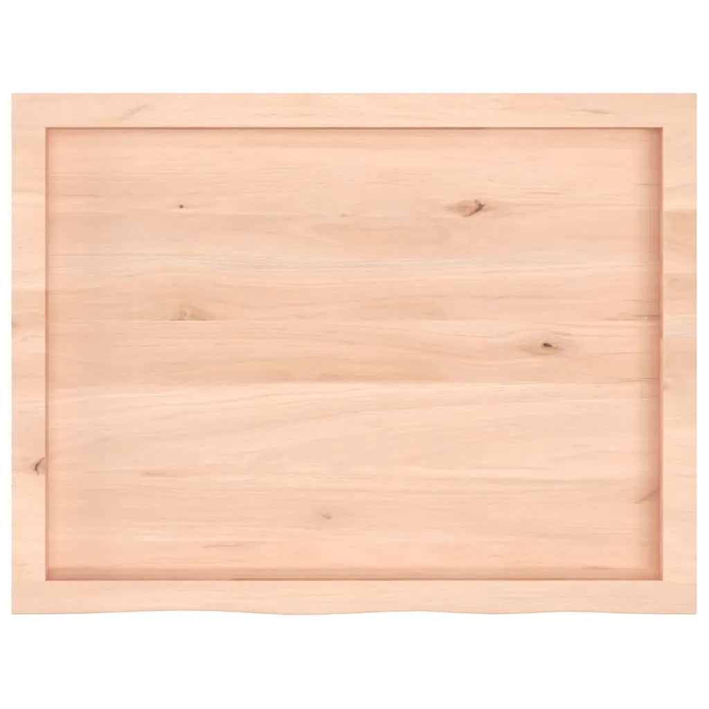 Piano per Tavolo 80x60x(2-4) cm in Rovere Massello Non Trattato 3156297