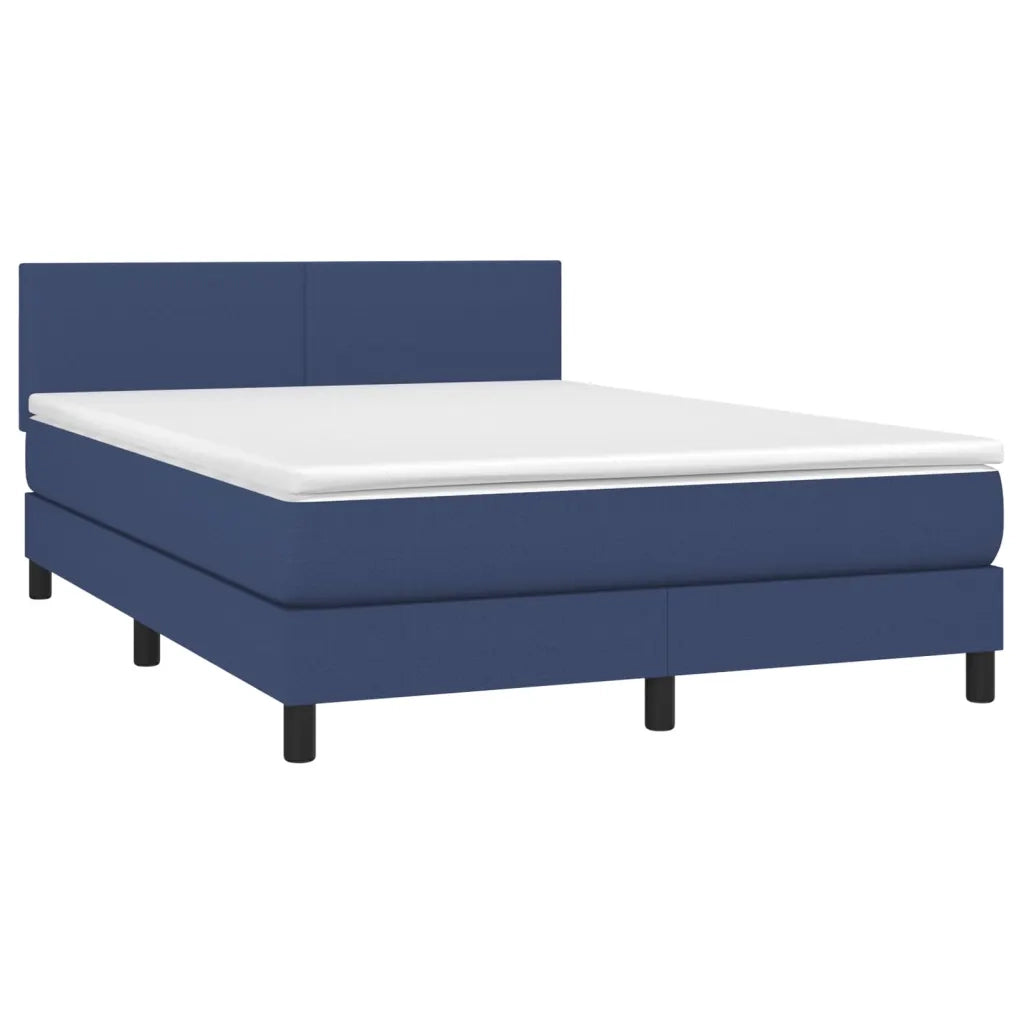 Letto a Molle con Materasso e LED Blu 140x200 cm in Tessuto cod mxl 36563