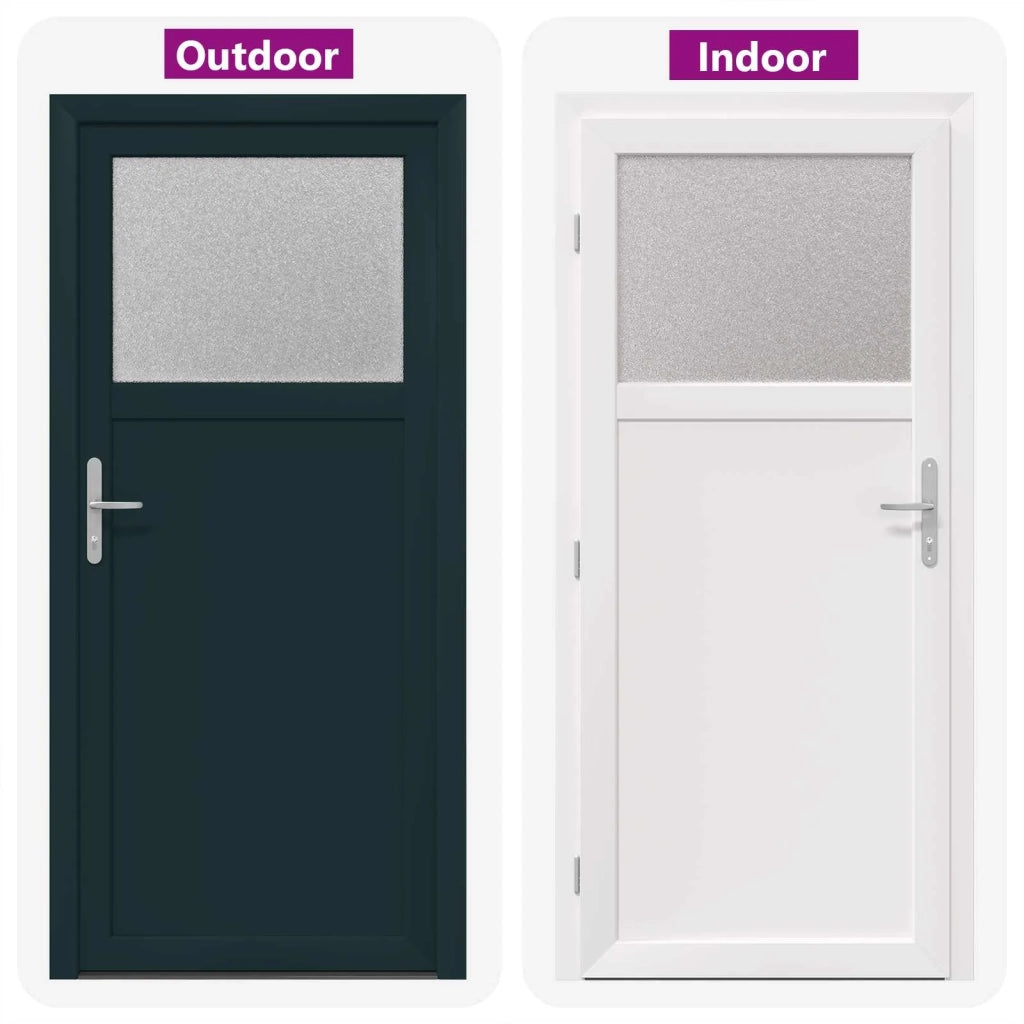 Porta d'ingresso laterale Antracite 88 x 198 cm PVC