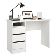 Scrivania Huaning, Scrittoio multiuso, Tavolo per ufficio porta PC, Piano di lavoro, 110x49 h76 cm, Bianco