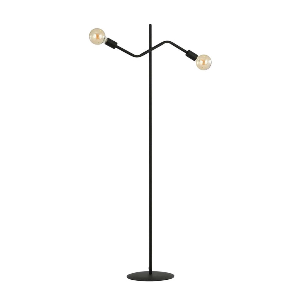 Plafoniera Moderna Febe Acciaio Nero 2 Luci E27 Ip20