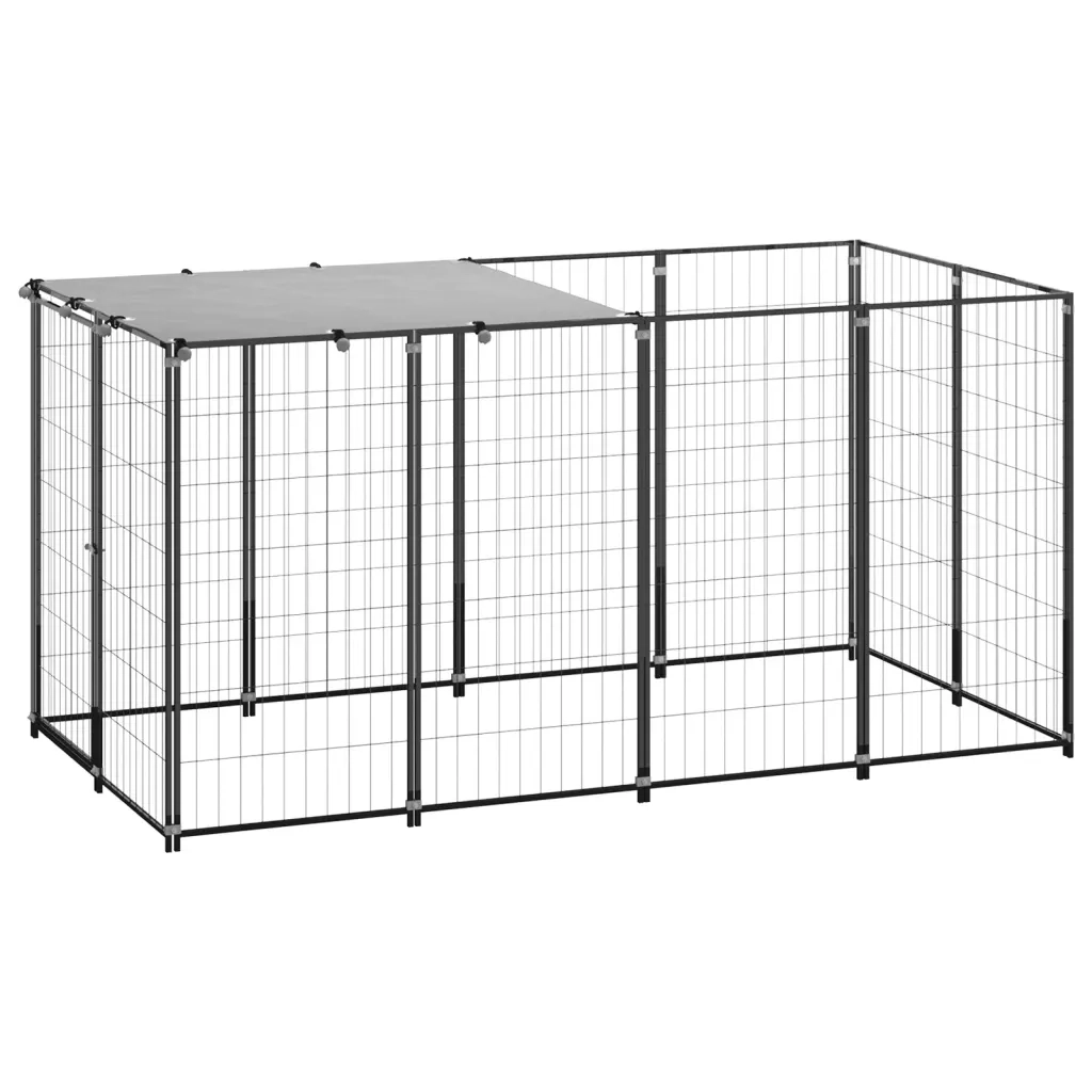 Gabbia per Cani Nera 2,42 mÂ² in Acciaio   cod mxl 52686