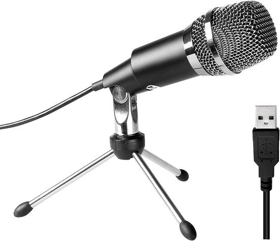 Microfono Condensatore USB K668 – Plug & Play – Adatto per Skype, YouTube, Giochi – Adatto per Windows & Mac
