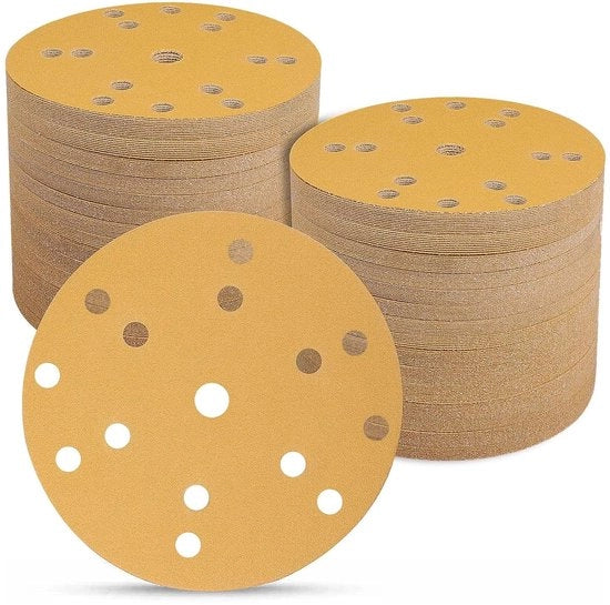 100 pezzi di carta vetrata con adesivo 150 mm per lavorazione del legno