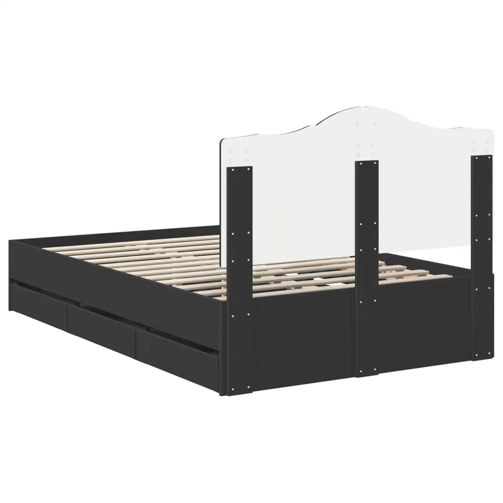 Struttura del letto-Giroletto Nero 120 x 190 cm Legno Ingegnerizzato 928563