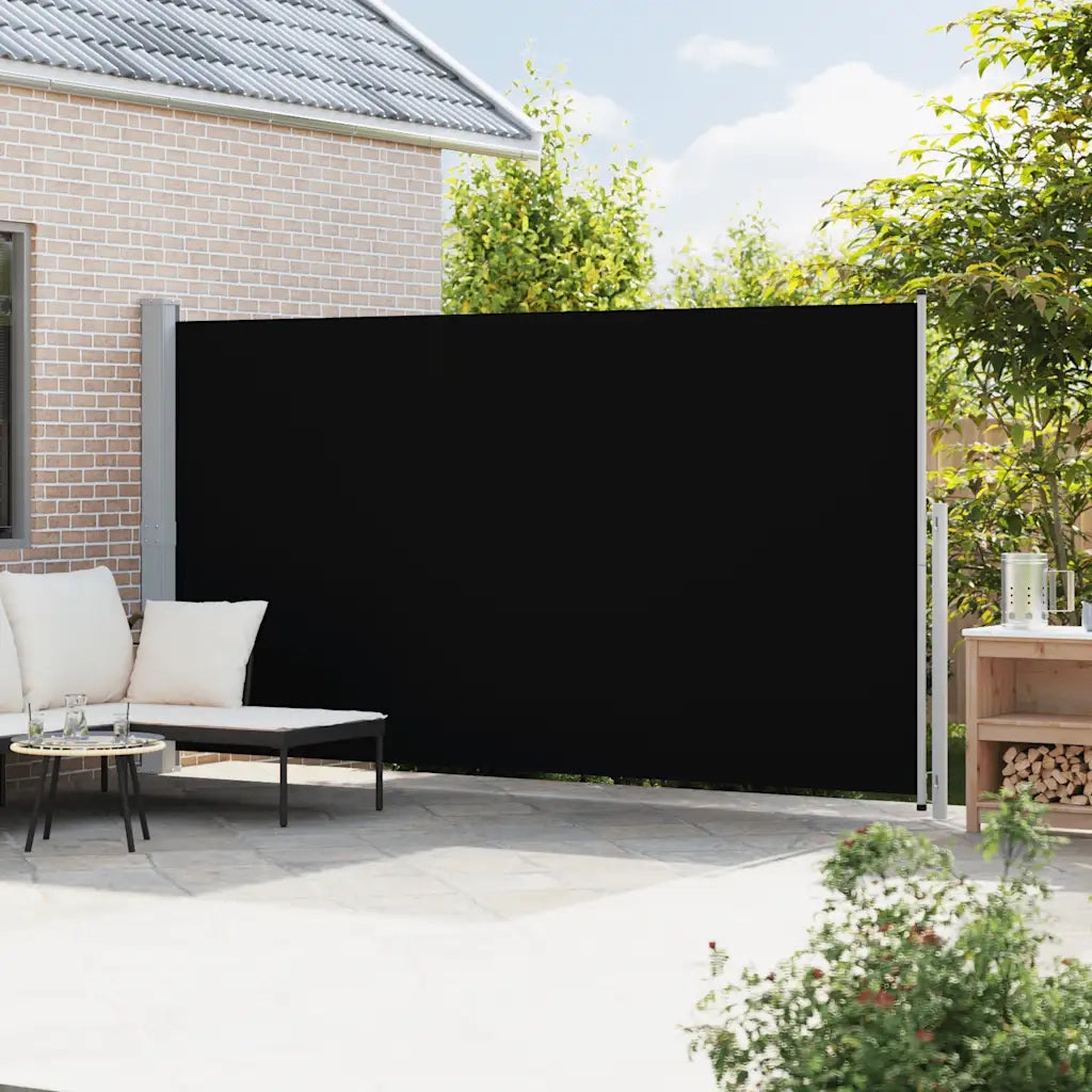 Tenda Laterale Retrattile per Patio-Tenda parasole per balcone 200x500 cm Nera