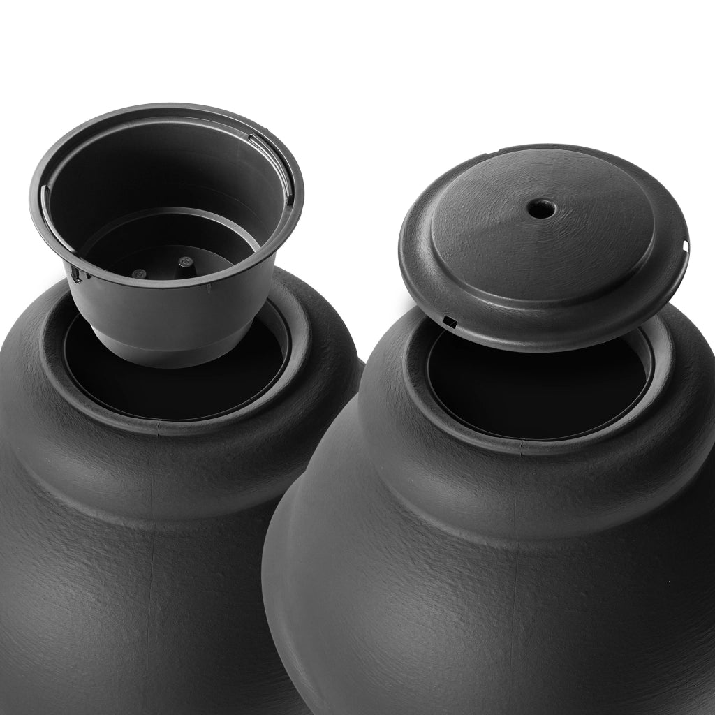 Serbatoio per acqua piovana KADAX 360L Contenitore per acqua a forma di barile + rubinetto Vaso da fiori Antracite