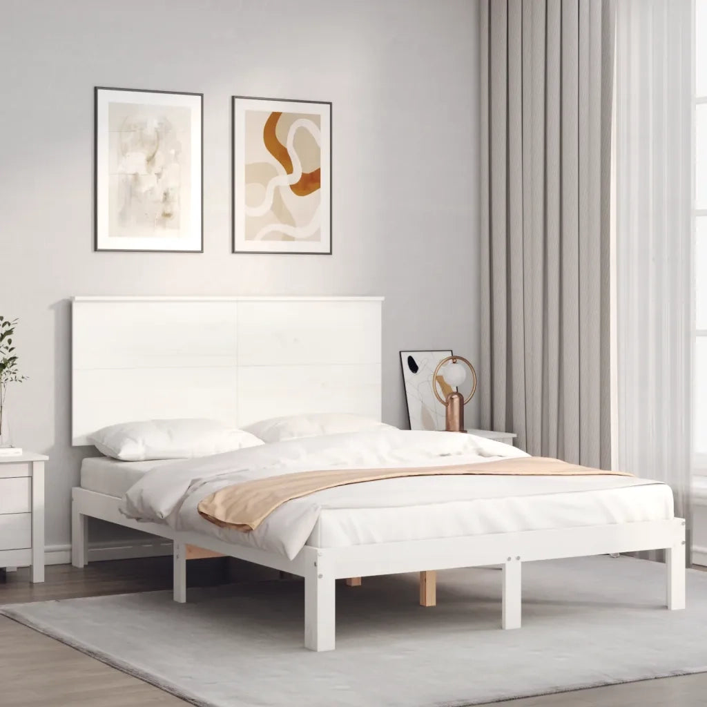 Giroletto senza Materasso-Struttura Letto Bianco 120x200 cm Legno Massello Pino 721941