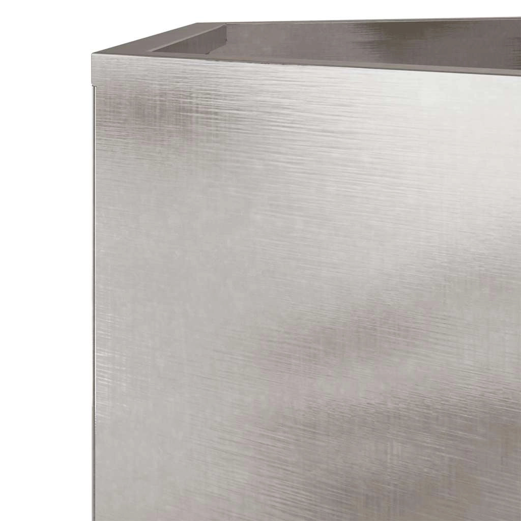 Fioriera aiuola rialzata fioriera aiuola giardino terrazza set da 2 esagonale 46 x 40 x 45 cm acciaio inox argento 02_0039077