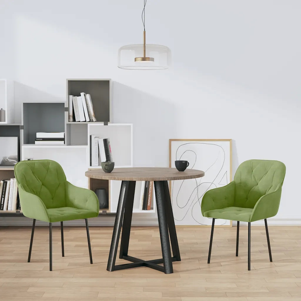 Sedie da Pranzo 2 pz Verde Chiaro in Velluto 344848