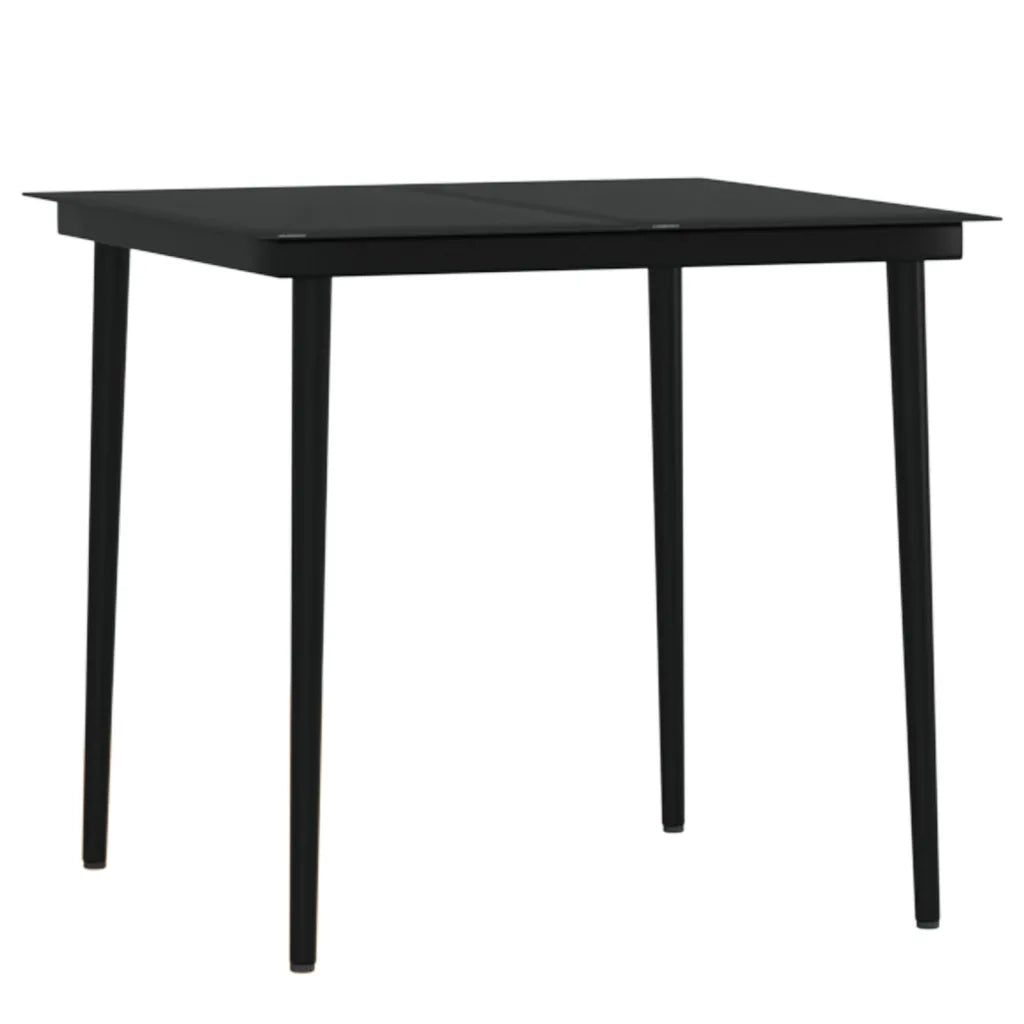 Set da Pranzo da Giardino 5 pz con Cuscini Nero 3099518