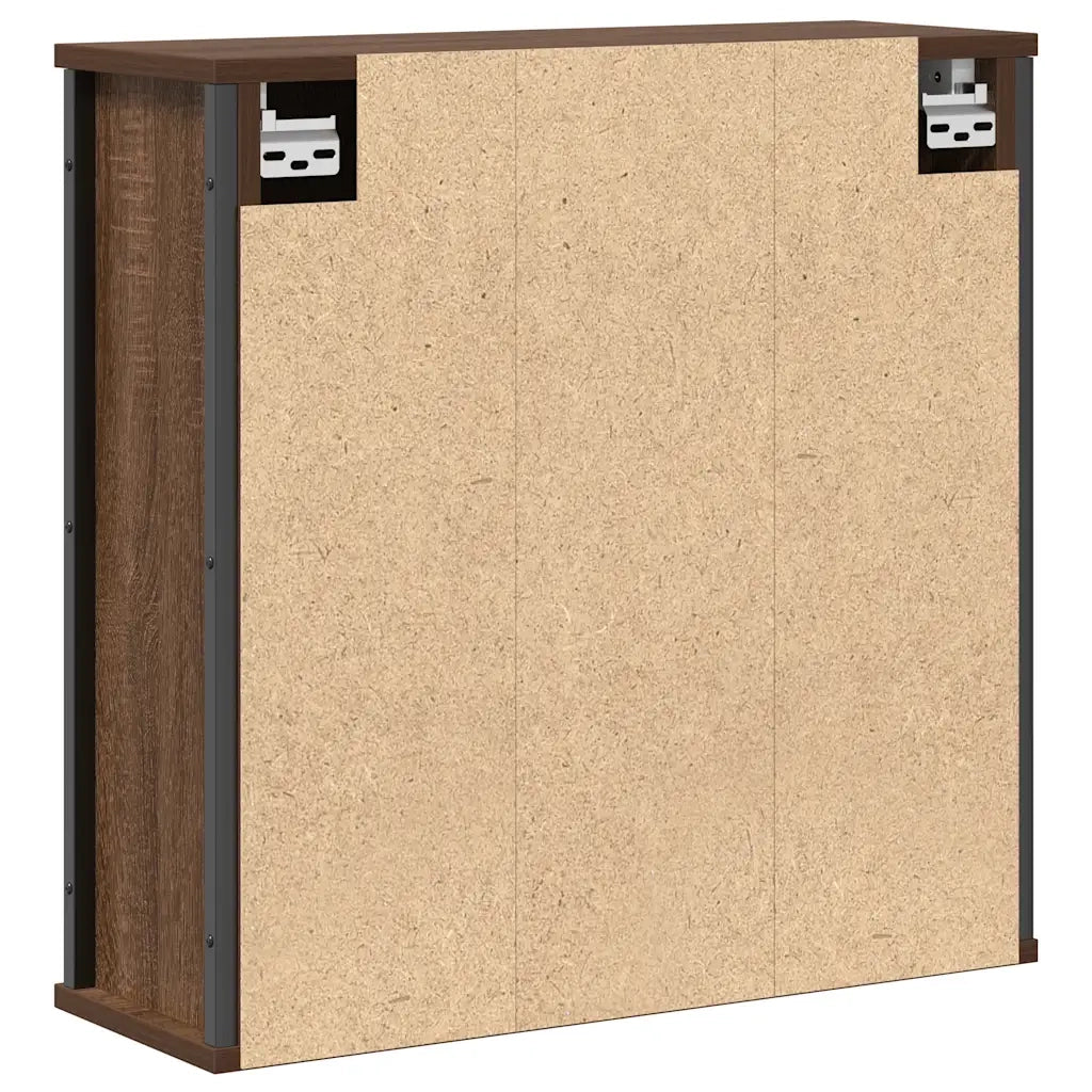 Pensile da Bagno con Specchio-Mobile bagno con specchio Rovere Marrone 60x21x60 cm