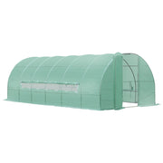 EasyComfort Serra per Orto a Tunnel con Porta e 8 Finestre, Serra da Giardino in PE e Metallo Zincato, per Coltivazaione Piante, 600x300x200cm