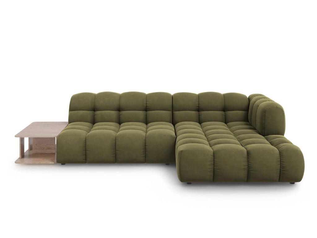Cosmopolitan Design - Divano angolare modulare destro "Sky" 4 posti in velluto verde chiaro 