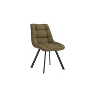 Set di 2 sedie VELMA - Tessuto verde oliva - Gambe in metallo - Design compatto - Eleganza naturale e contemporanea