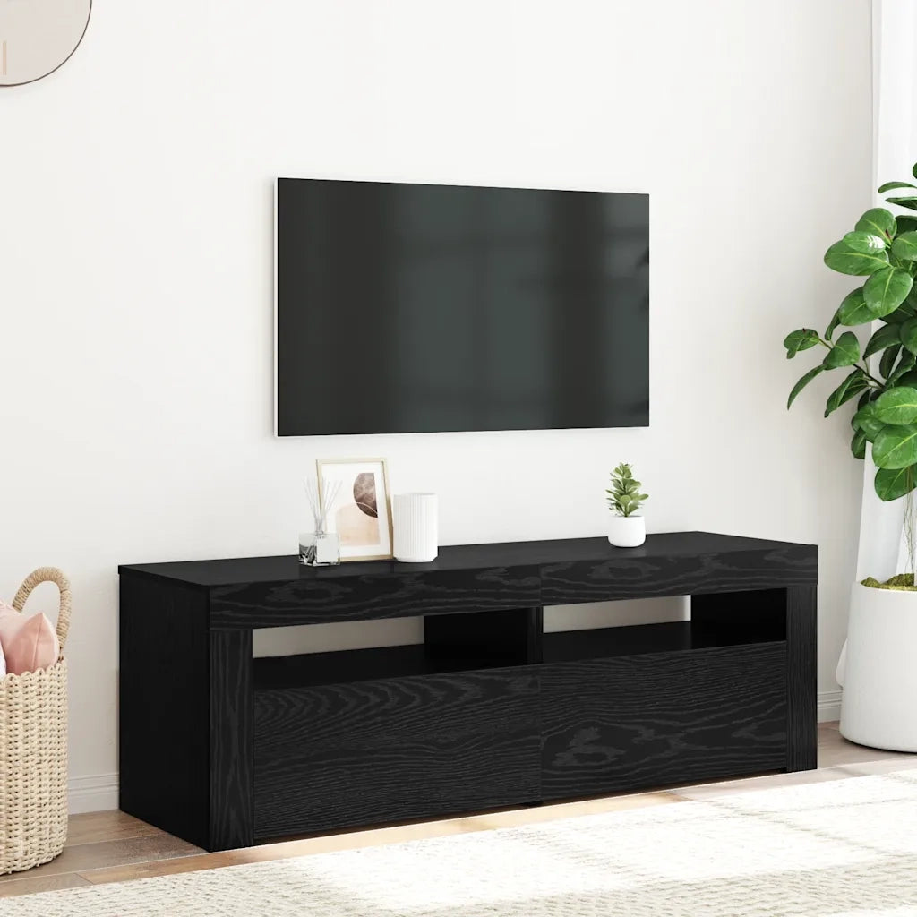 vidaXL Mobile Porta TV con LED Rovere Nero 120x35x40 cm Multistrato