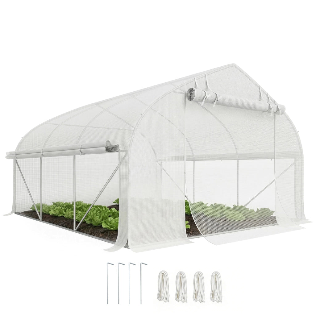 Serra da giardino tunnel ¨C zephmum ¨C 10.4 m2 anti UV rete 350x300x200 cm bianco
