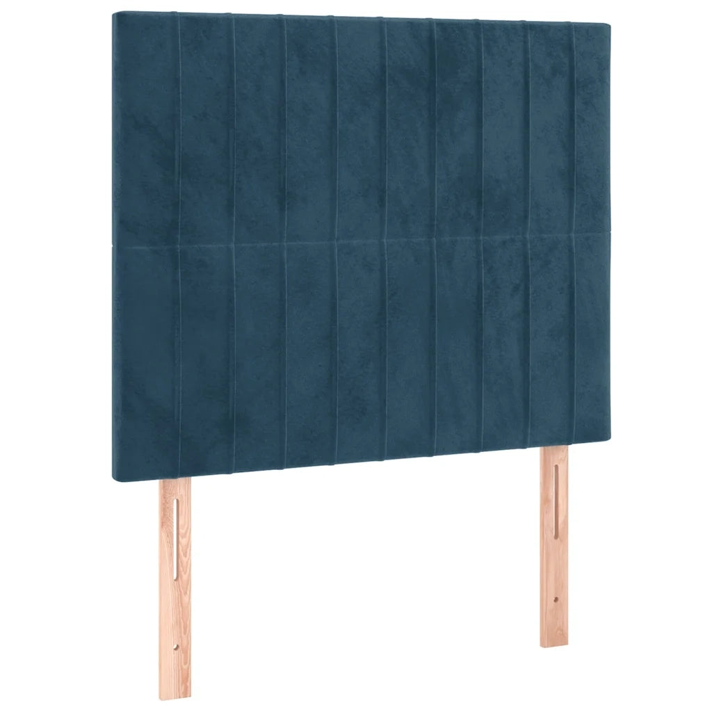 Giroletto a Molle con Materasso Blu Scuro 90x190 cm in Velluto 3132775
