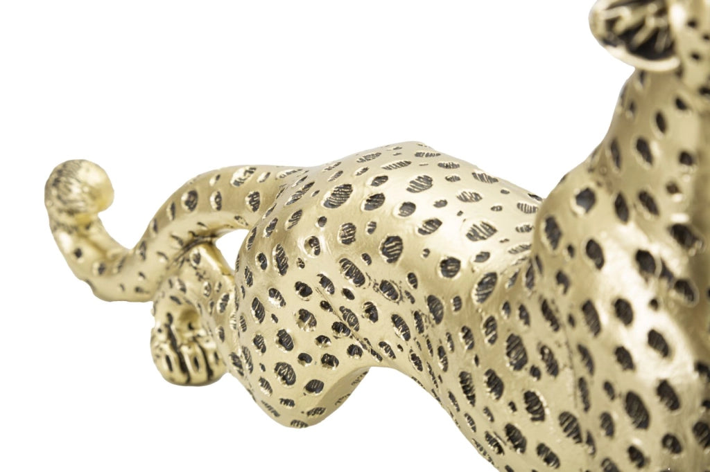 Leopardo points, poliresina oro e nero 33x7,7x19,5 cm