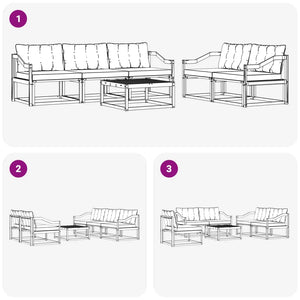 Set di divani da esterno 6 pcs Grigio Naturale e Chiaro 3369202